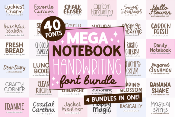 Mega Notebook Handwriting Bundle: A Font for Engagement